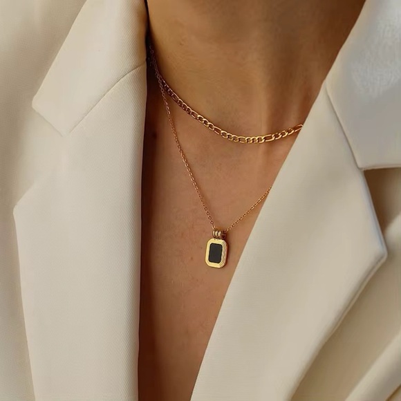 18K Gold Plated - Double Layer Necklace - Picture 1 of 7
